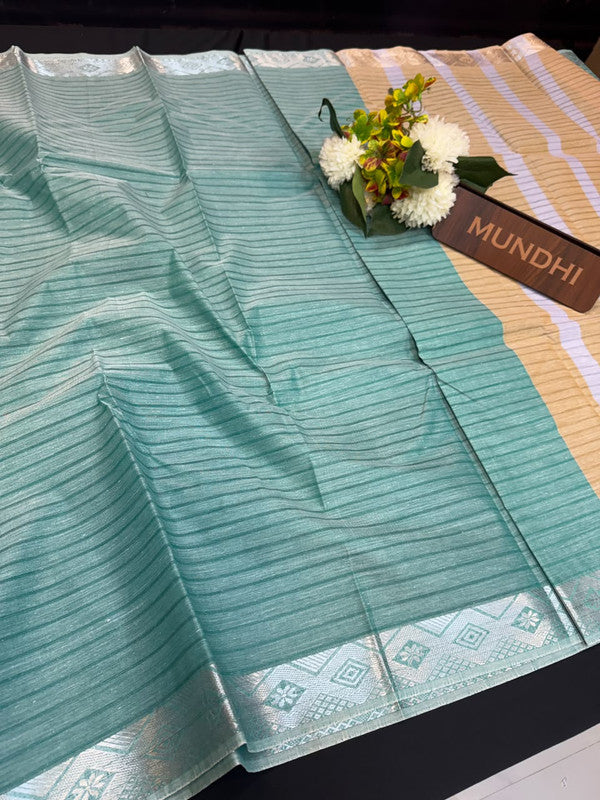 Dorothy cotton saree with zari and plain design