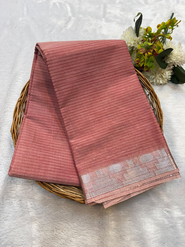 Dorothy cotton saree with zari and plain design