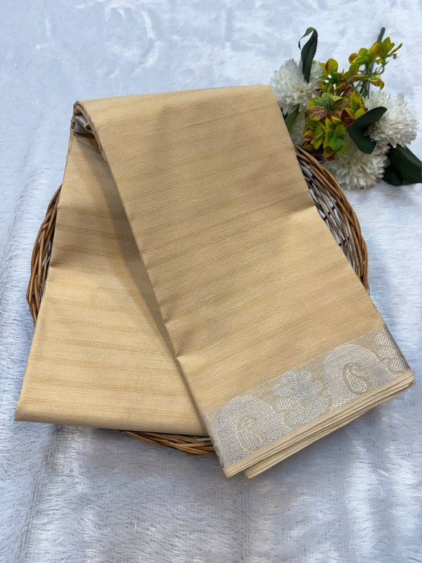 Dorothy cotton saree with zari and plain design