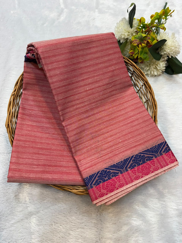 Dorothy cotton saree with zari and plain design