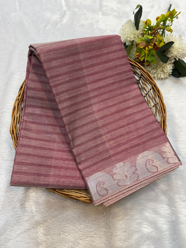 Dorothy cotton saree with zari and plain design