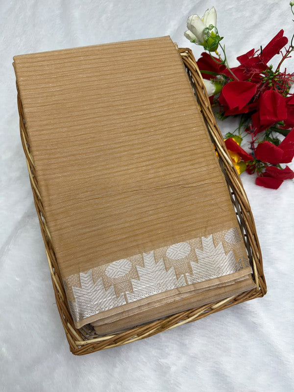 Dorothy cotton saree with zari and plain design