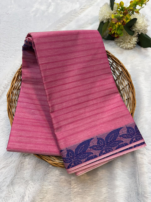 Dorothy cotton saree with zari and plain design