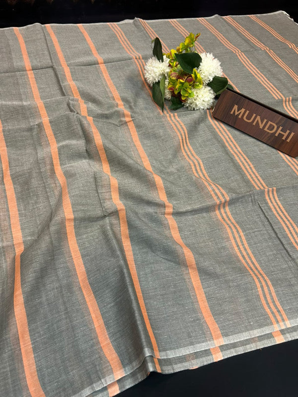 Dorothy cotton saree with zari and plain design