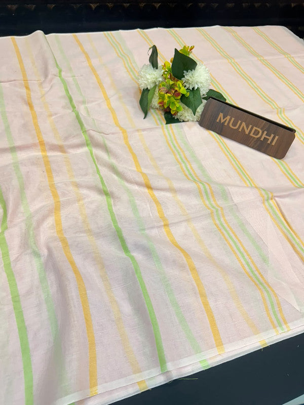 Dorothy cotton saree with zari and plain design