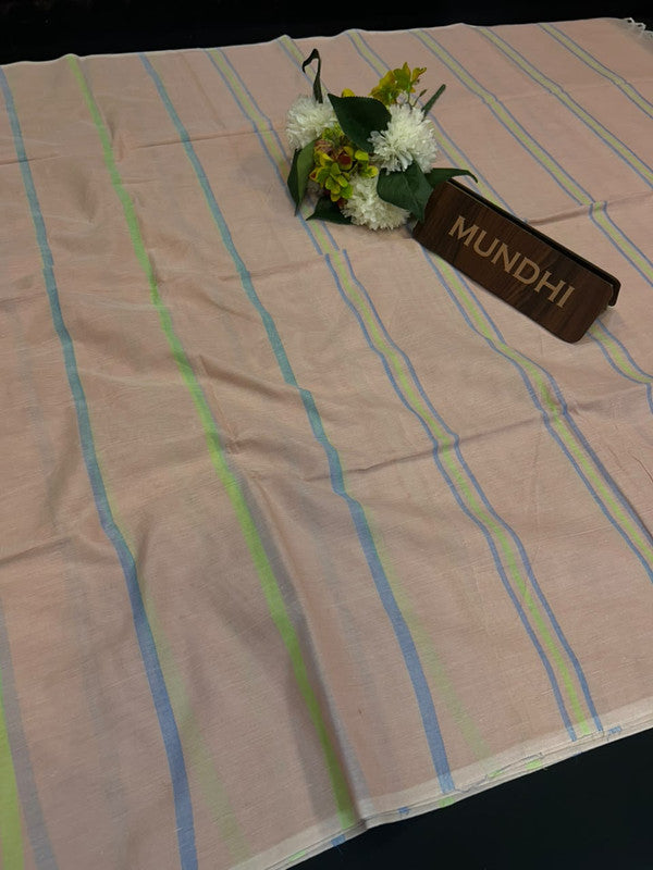 Dorothy cotton saree with zari and plain design