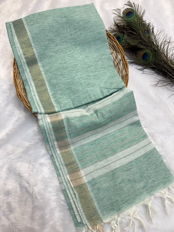 Dorothy cotton saree with zari and plain design