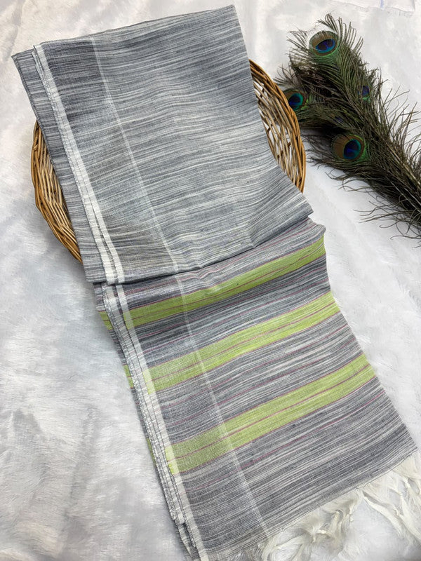 Dorothy cotton saree with zari and plain design