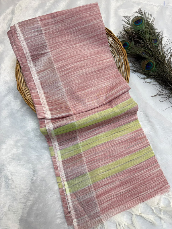 Dorothy cotton saree with zari and plain design