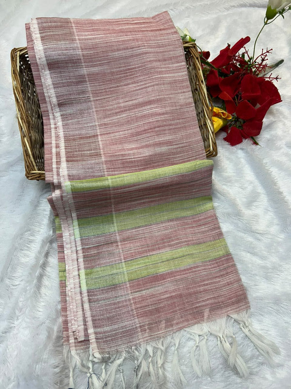 Dorothy cotton saree with zari and plain design