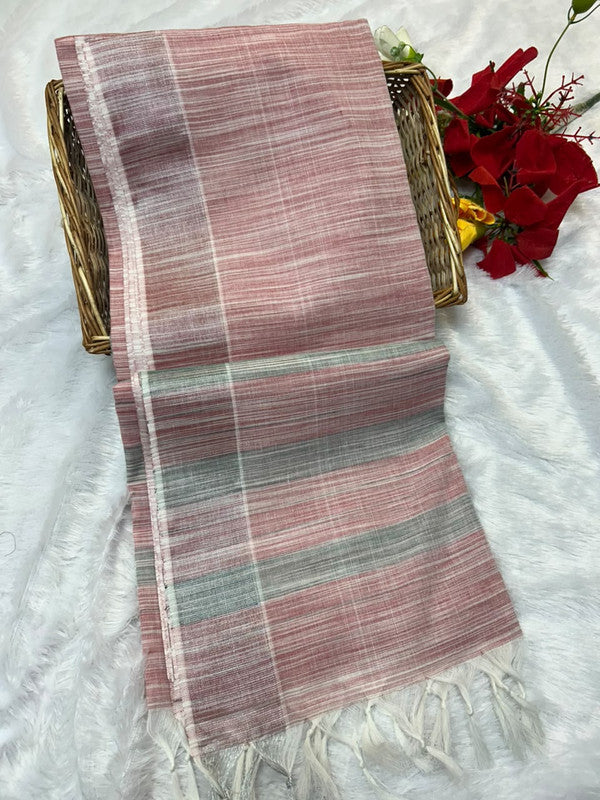Dorothy cotton saree with zari and plain design