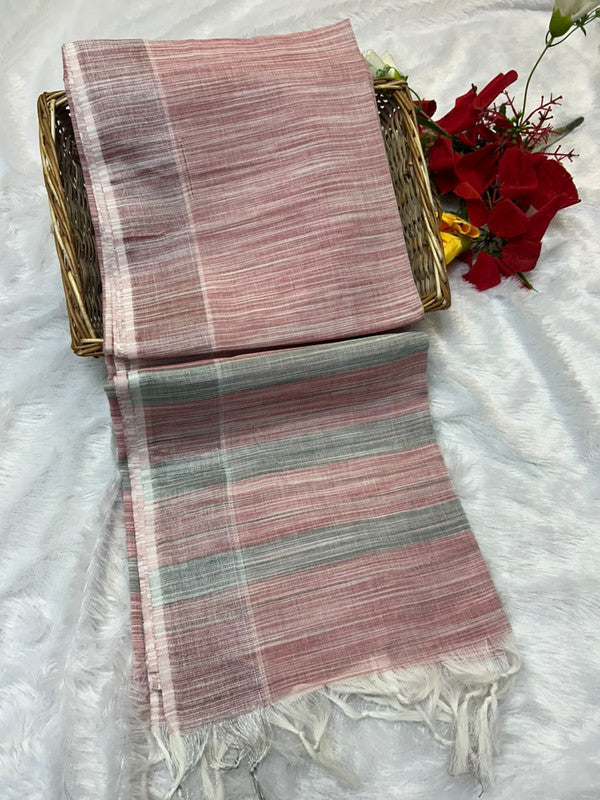 Dorothy cotton saree with zari and plain design