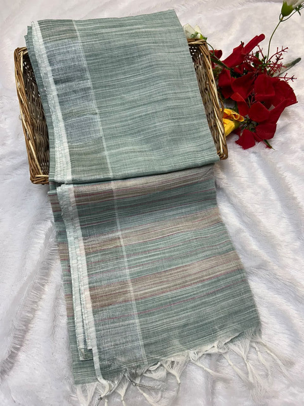 Dorothy cotton saree with zari and plain design