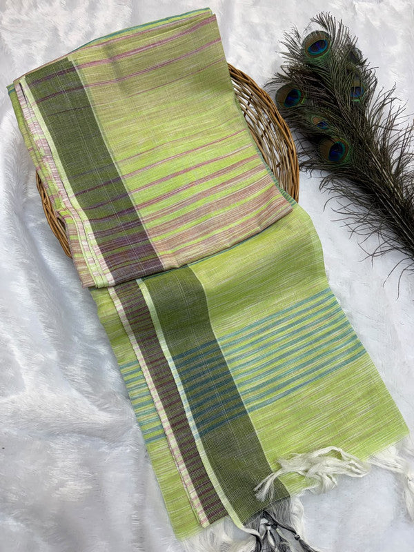 Dorothy cotton saree with zari and plain design