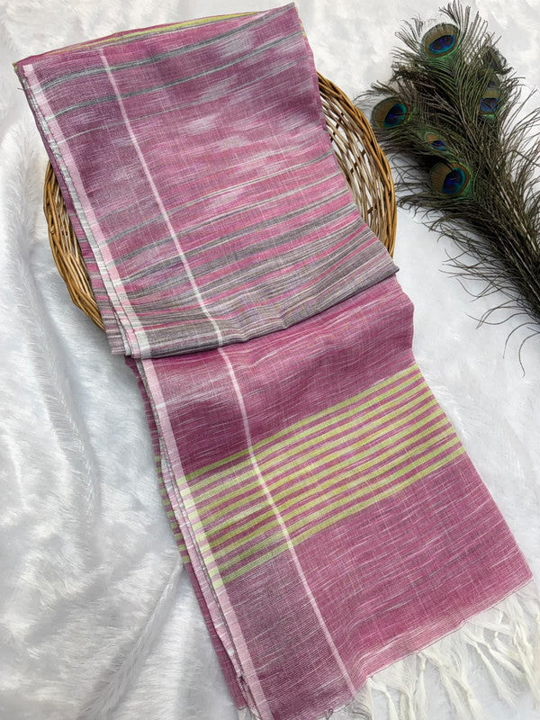 Dorothy cotton saree with zari and plain design