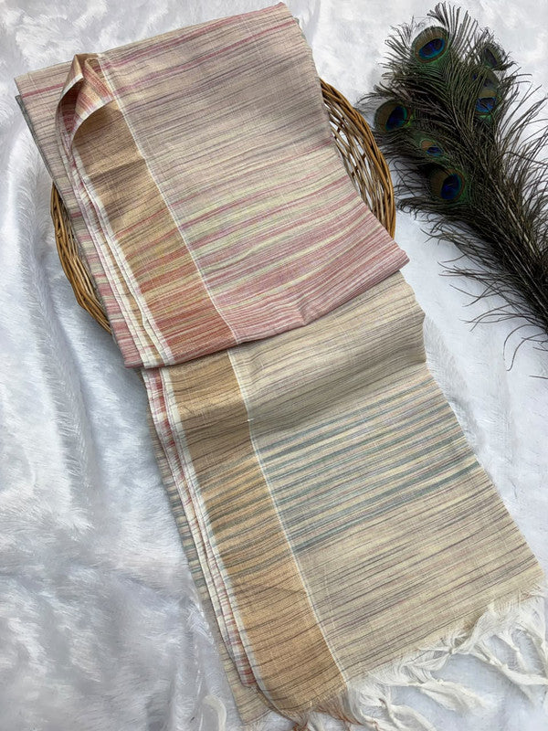 Dorothy cotton saree with zari and plain design