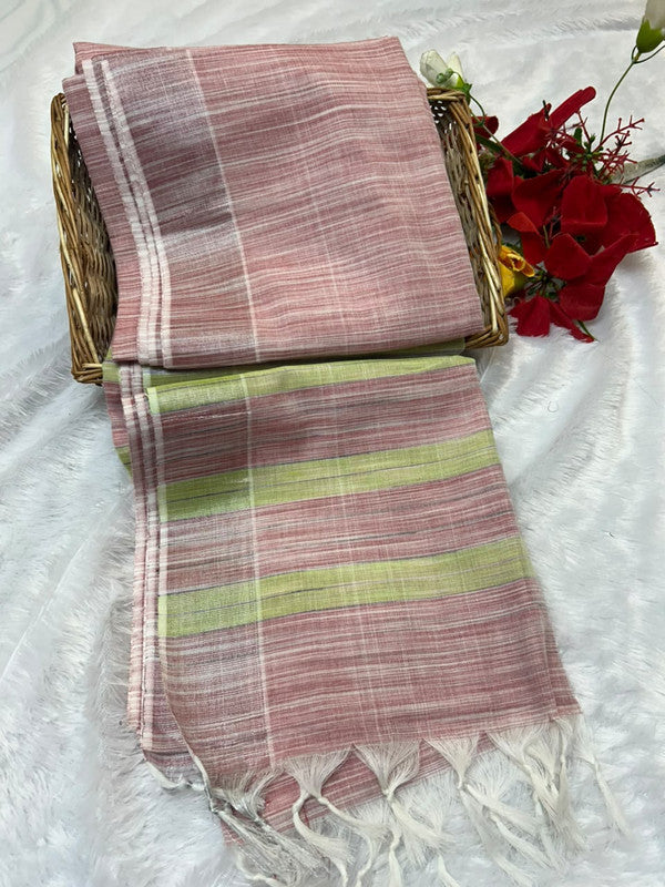 Dorothy cotton saree with zari and plain design