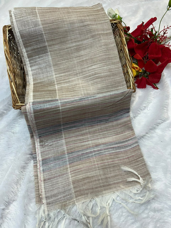 Dorothy cotton saree with zari and plain design