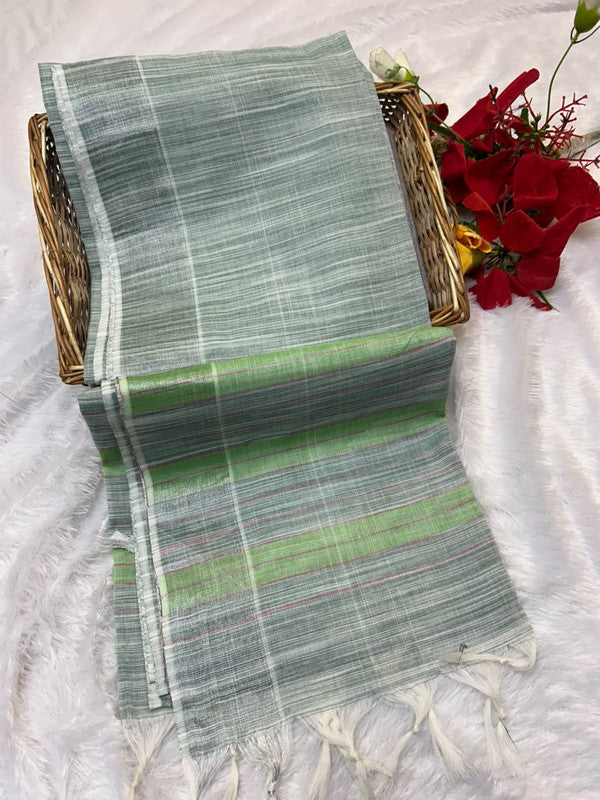 Dorothy cotton saree with zari and plain design