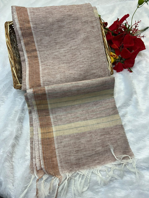 Dorothy cotton saree with zari and plain design
