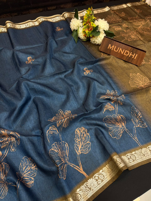 Tussar Silk Fancy Saree | Zari Fancy Saree| BLR77