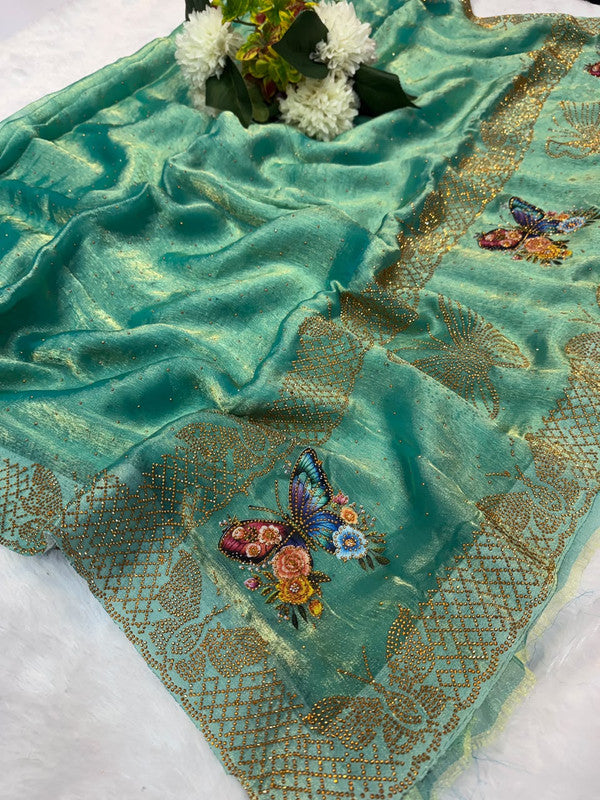 Jalpari Box Space Silk Saree with stone work