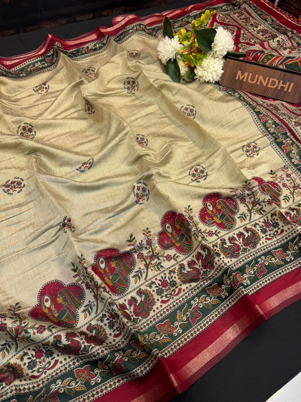Maheshwari Silk Fancy Saree |  Zari Work Design | ME01