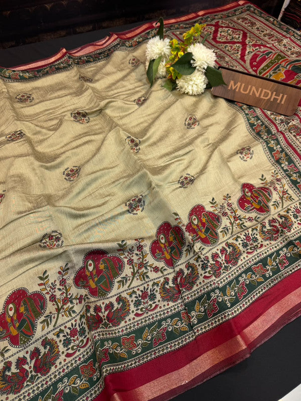 Maheshwari Silk Fancy Saree |  Zari Work Design | ME04