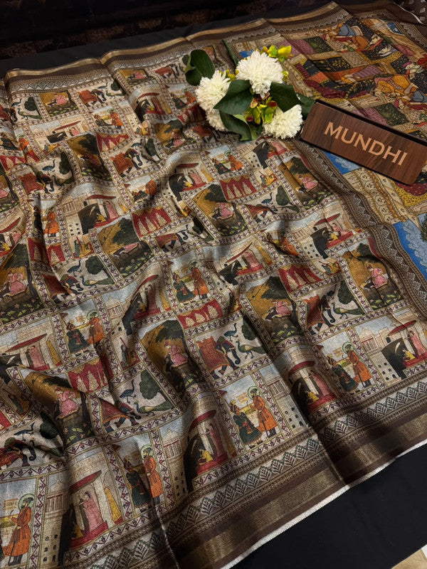 Indian Canvas Saree in Fancy Type fabric for wedding wear
