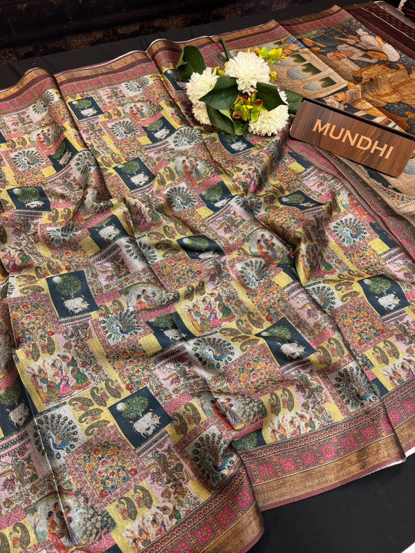 Indian Canvas Saree in Fancy Type fabric for wedding wear