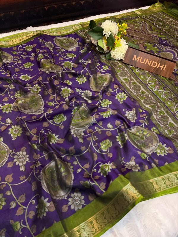 Narayani Pattu Fancy Saree with traditional zari work and contrast blouse