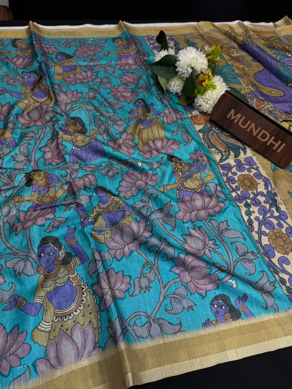 Siddhanth Motifs Kalmkari Silk Saree with Zari Work| MF07
