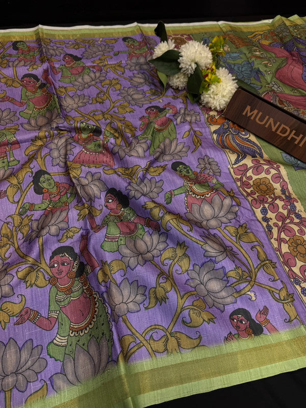 Siddhanth Motifs Kalmkari Silk Saree with Zari Work| MF05