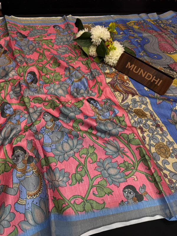 Siddhanth Motifs Kalmkari Silk Saree with Zari Work| MF09