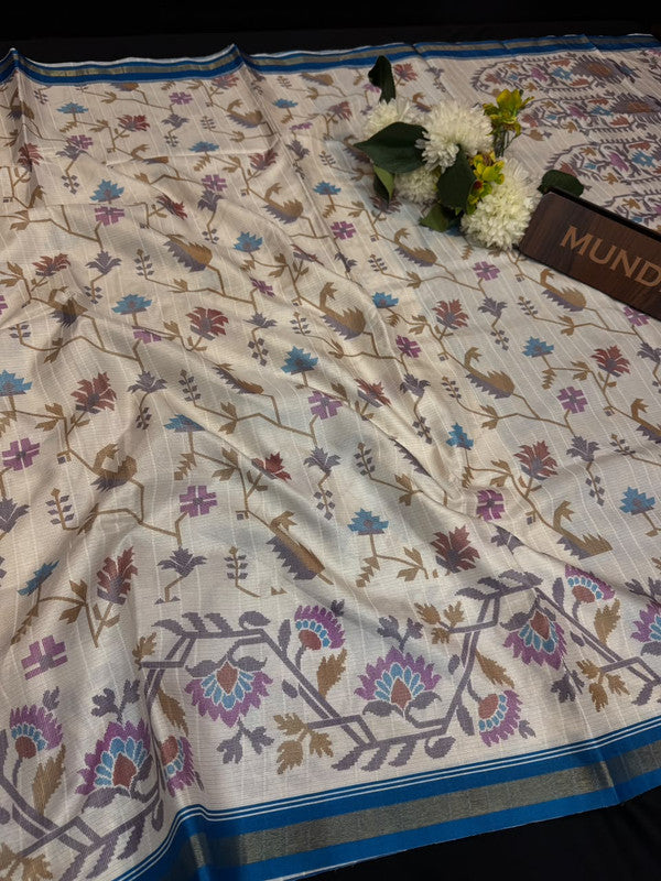 Madhubani Fancy Silk Saree with Elegant Zari Work|  MDB10