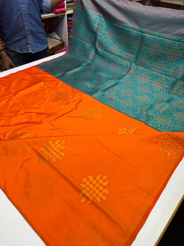 Premium Kolam Soft Silk Saree with traditional zari work