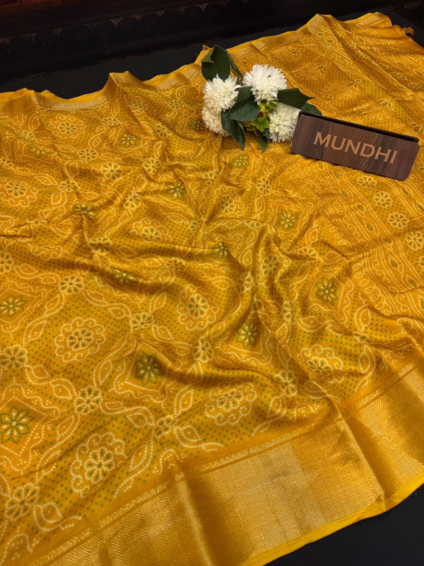 Kesar Fancy Silk Saree with elegant zari work and contrast blouse