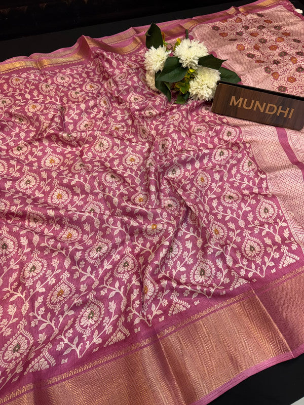 Kesar Fancy Silk Saree with elegant zari work and contrast blouse