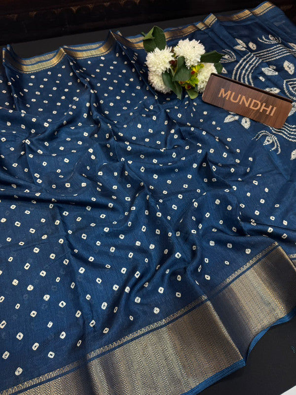 Kesar Fancy Silk Saree with elegant zari work and contrast blouse