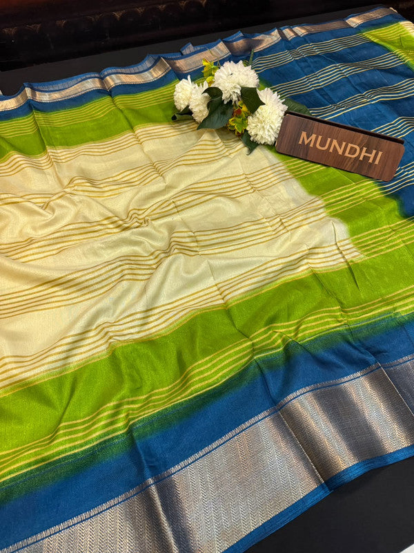 Kesar Fancy Silk Saree with elegant zari work and contrast blouse
