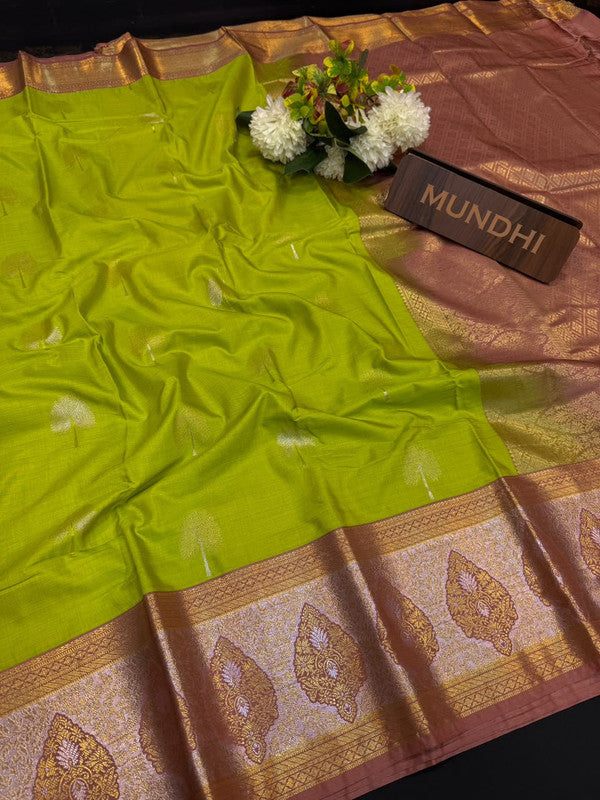 Vegan Silk Saree with |Zari Work for Women| VG28