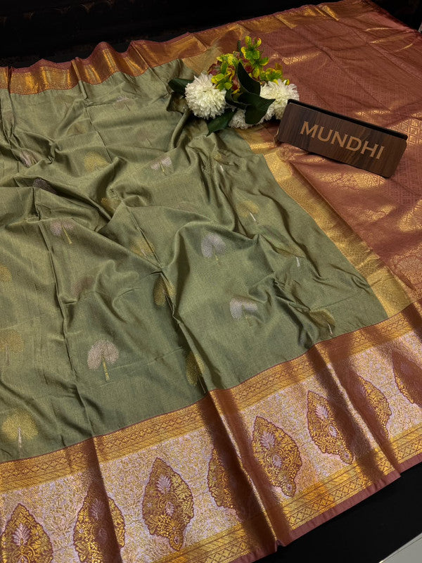 Vegan Silk Saree with |Zari Work for Women| VG36