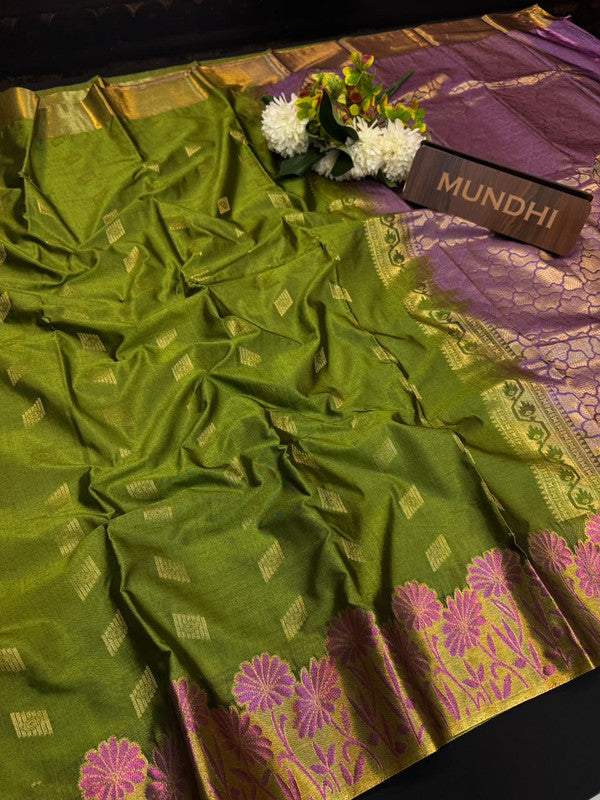 Vegan Silk Saree with |Zari Work for Women| VG43