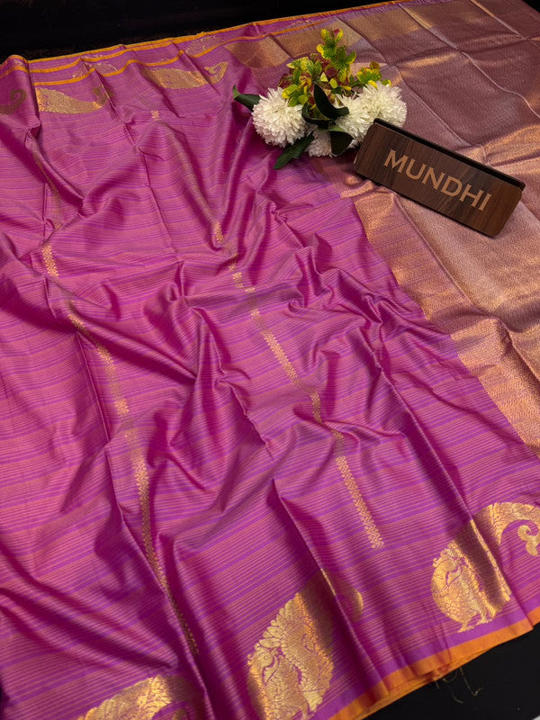 Vegan Silk Saree with |Zari Work for Women| VG48