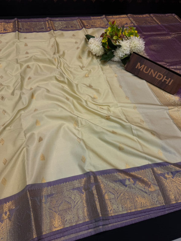 Vegan Silk Saree with |Zari Work for Women| VG120