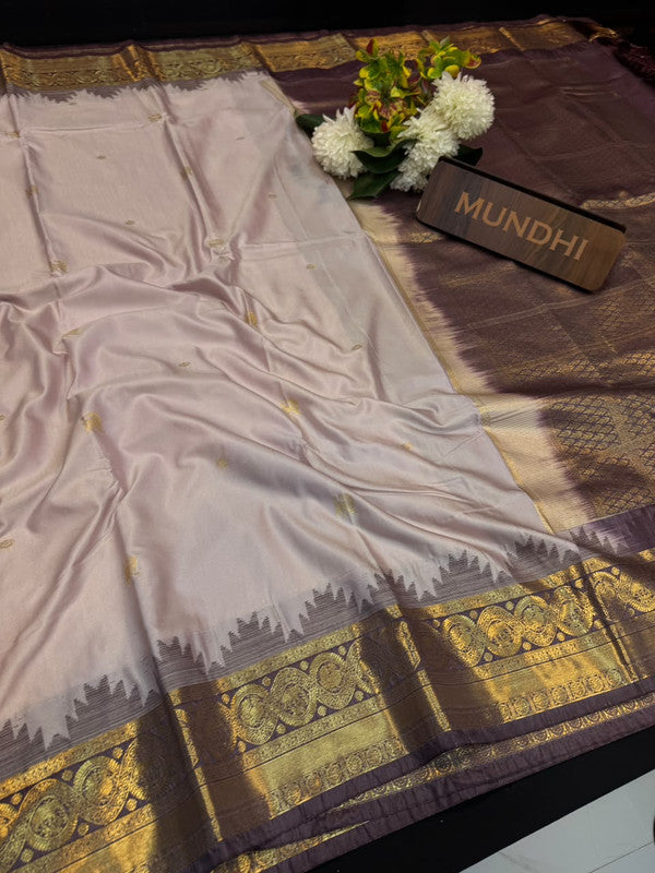 Vegan Silk Saree with |Zari Work for Women| VG124