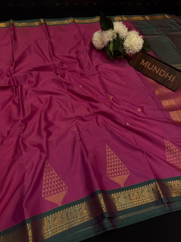 Vegan Silk Saree with |Zari Work for Women| VG133