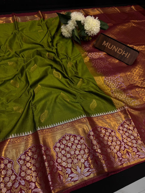 Vegan Silk Saree with |Zari Work for Women| VG137