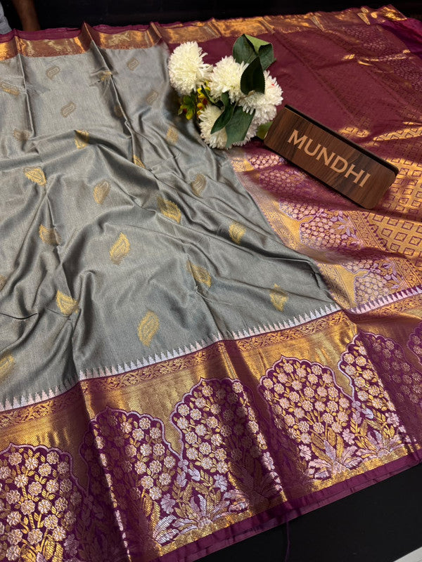 Vegan Silk Saree with |Zari Work for Women| VG160