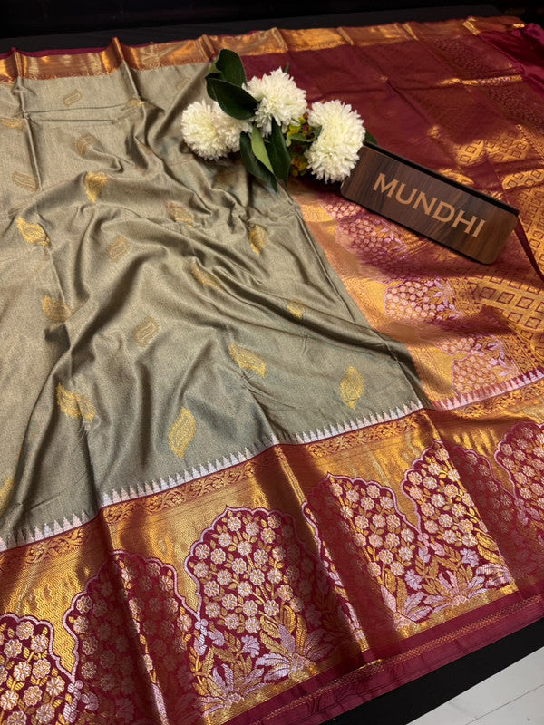 Vegan Silk Saree with |Zari Work for Women| VG165